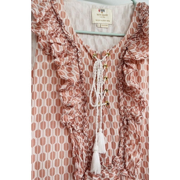 Kate Spade size Large Arrow Stripe Lace Front Sleeveless Dress - Picture 11 of 14